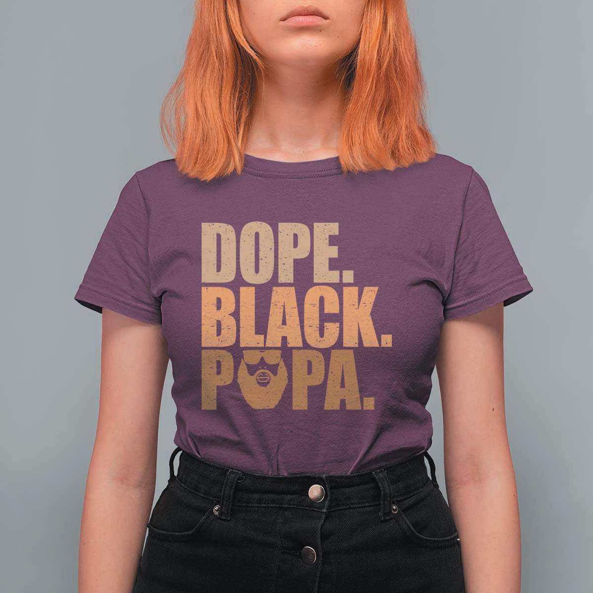 Dope Black Papa T Shirt For Women Proud African American Fathers Day Gift