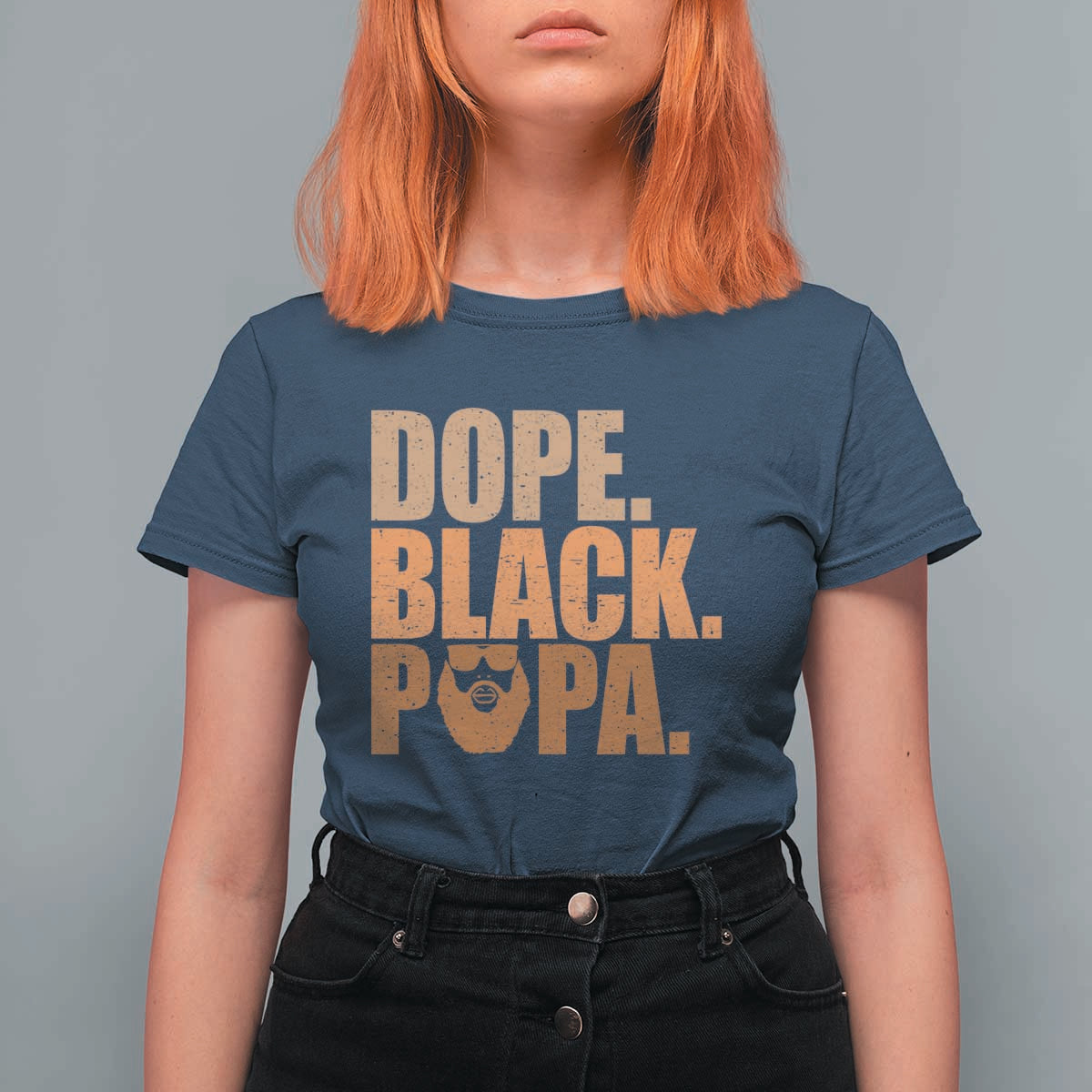 Dope Black Papa T Shirt For Women Proud African American Fathers Day Gift