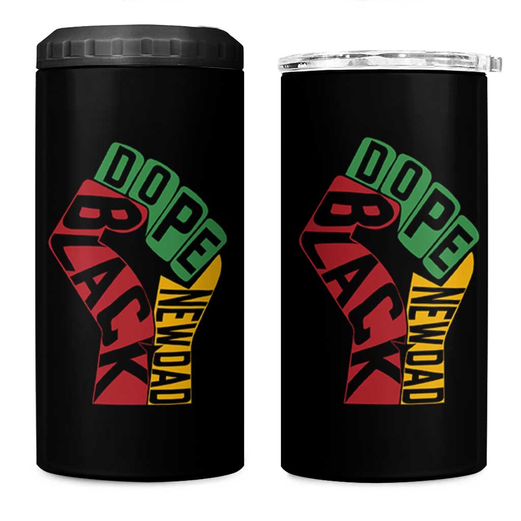 First Fathers Day Black Dad 4 in 1 Can Cooler Tumbler New Dad Gift