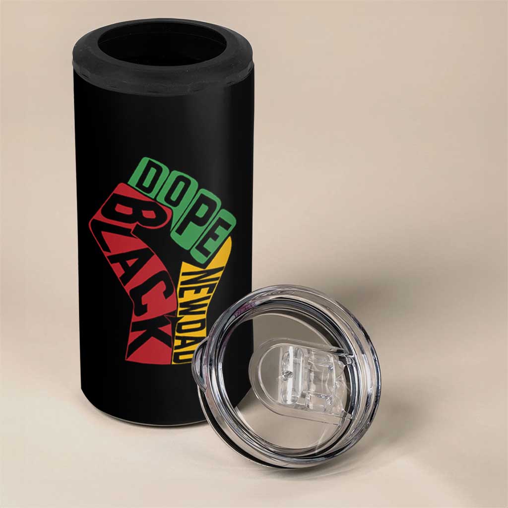 First Fathers Day Black Dad 4 in 1 Can Cooler Tumbler New Dad Gift