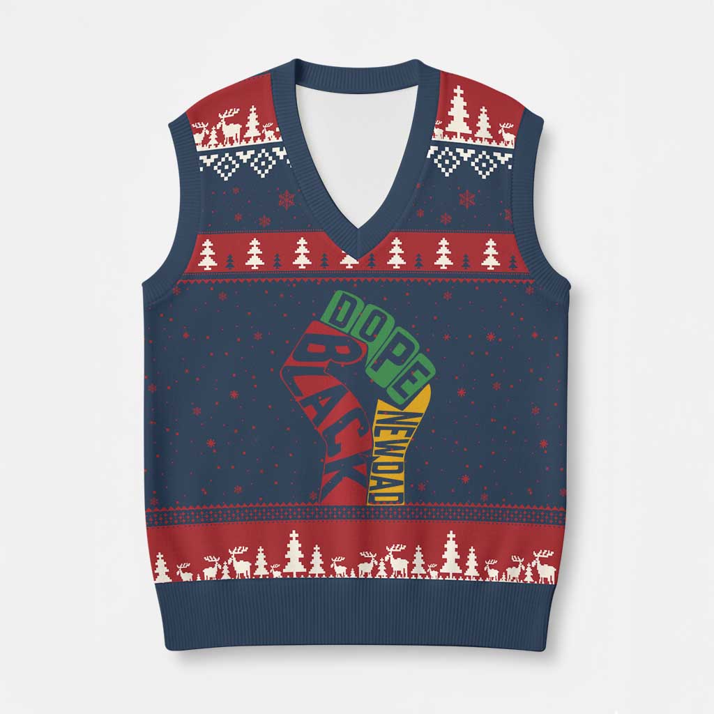 First Fathers Day Black Dad V-Neck Knit Sweater Vest New Dad Gift