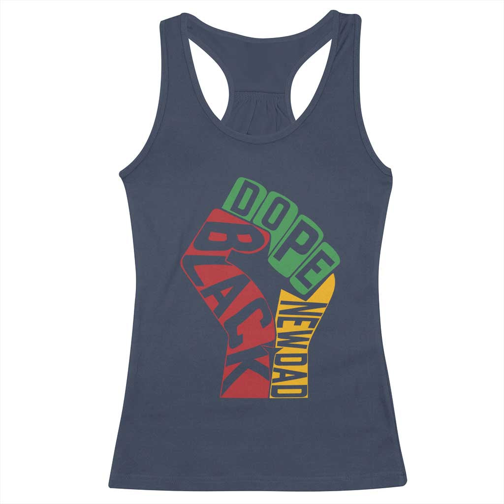 First Fathers Day Black Dad Racerback Tank Top New Dad Gift