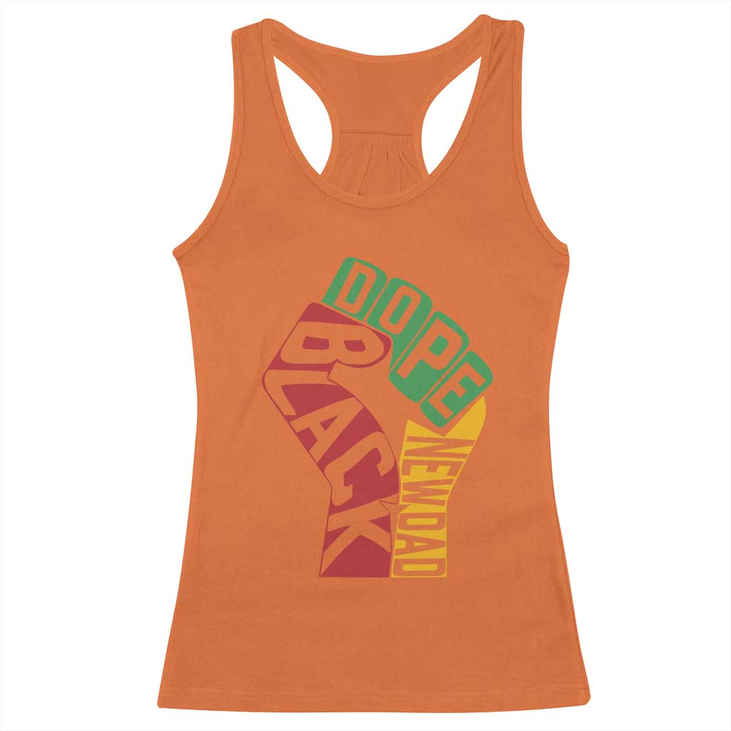 First Fathers Day Black Dad Racerback Tank Top New Dad Gift