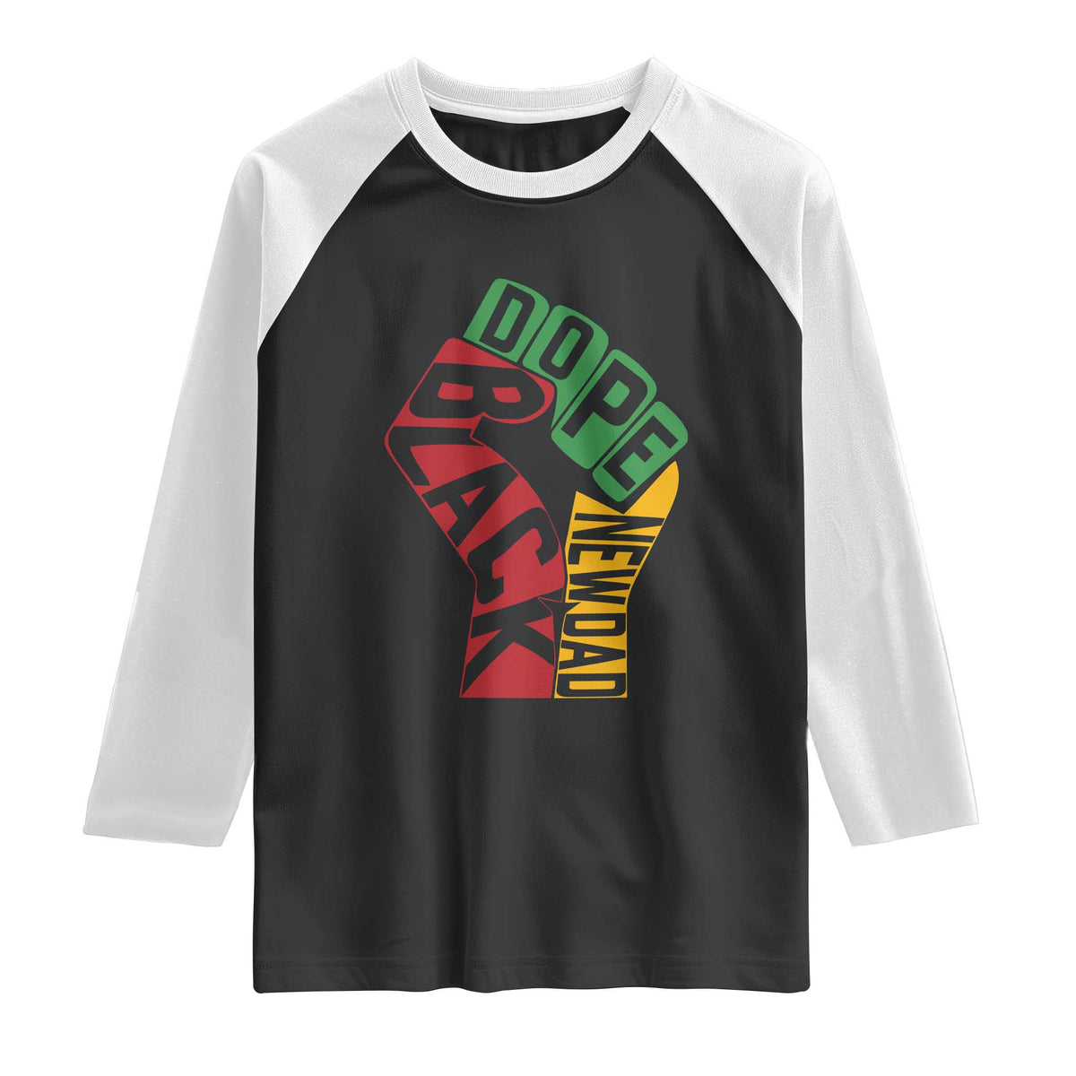 First Fathers Day Black Dad Raglan Shirt New Dad Gift
