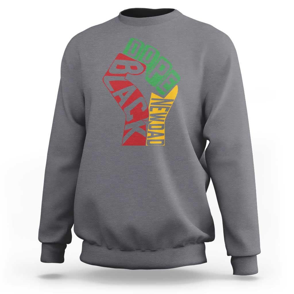 First Fathers Day Black Dad Sweatshirt New Dad Gift