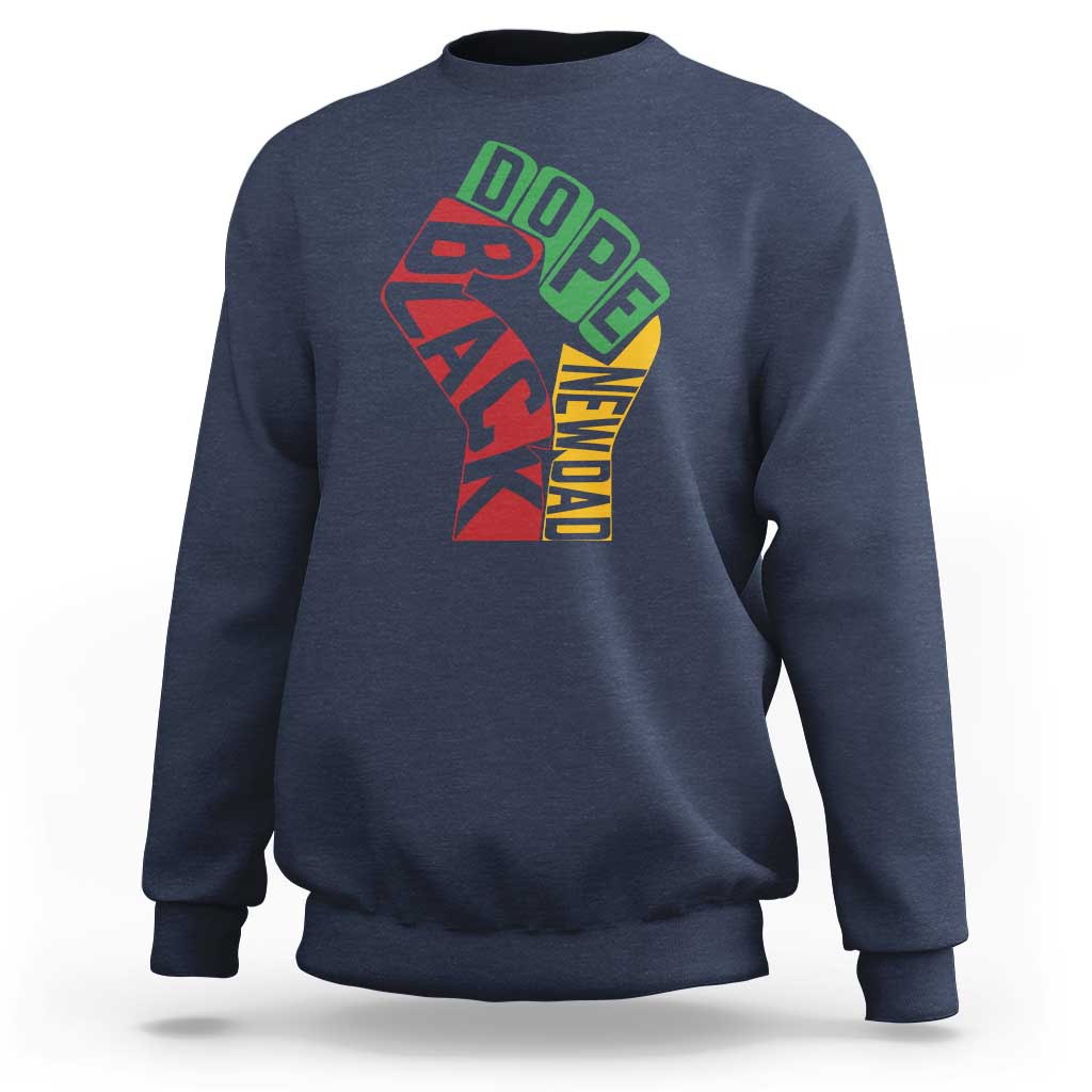 First Fathers Day Black Dad Sweatshirt New Dad Gift