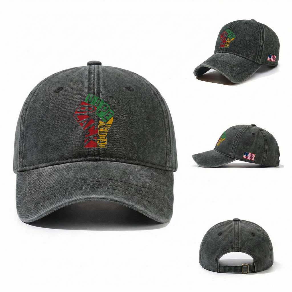First Fathers Day Black Dad Washed Cotton Baseball Cap New Dad Gift
