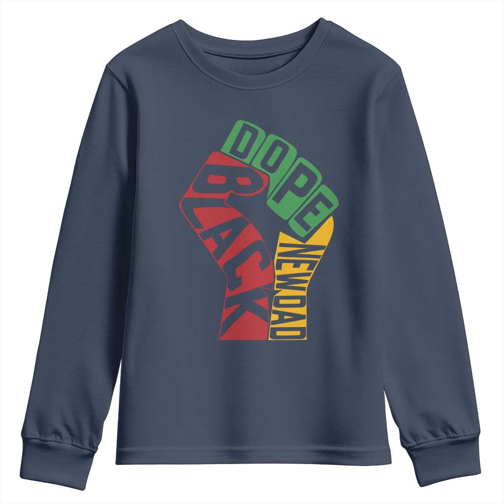 First Fathers Day Black Dad Youth Sweatshirt New Dad Gift