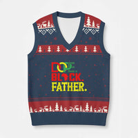 Dope Black Father V-Neck Knit Sweater Vest Proud Black Father Gift