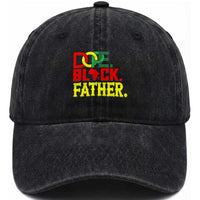 Dope Black Father Washed Cotton Baseball Cap Proud Black Father Gift