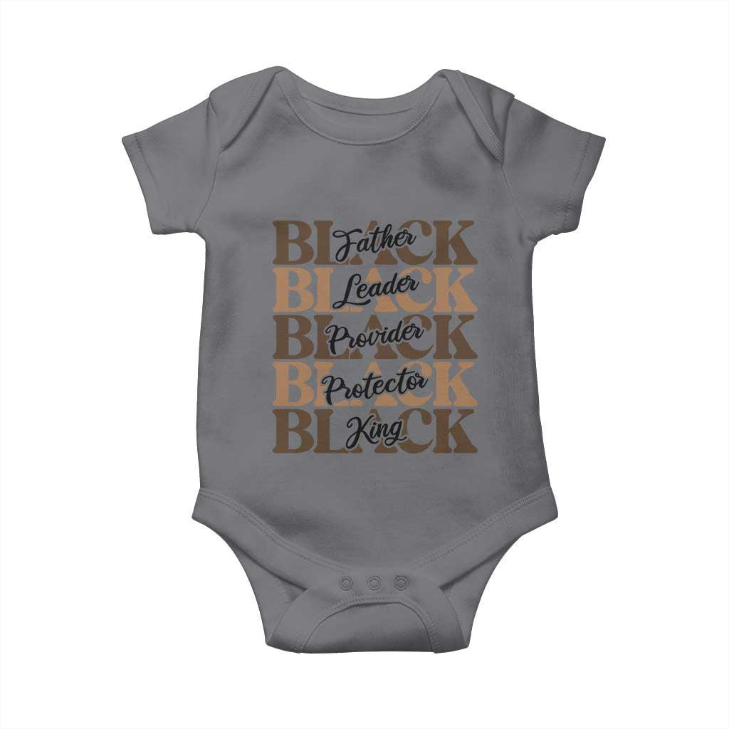 Father Leader Provider Protector King Baby Onesie Proud Black Dad Gift