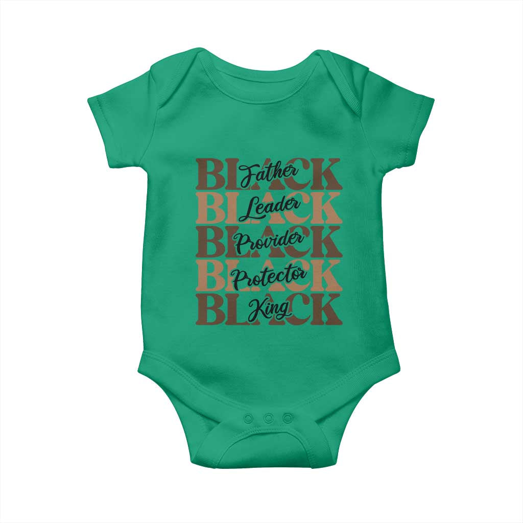 Father Leader Provider Protector King Baby Onesie Proud Black Dad Gift