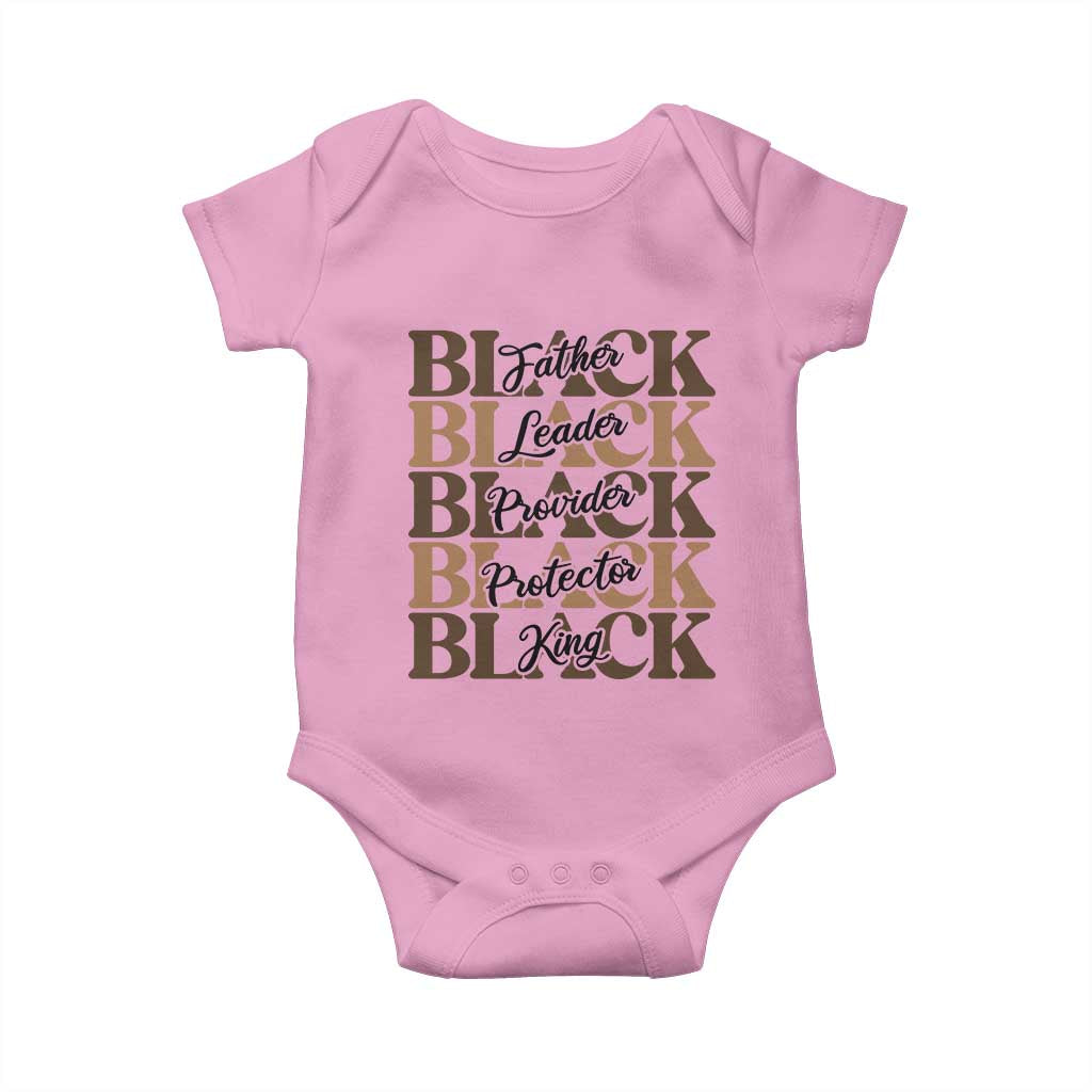 Father Leader Provider Protector King Baby Onesie Proud Black Dad Gift