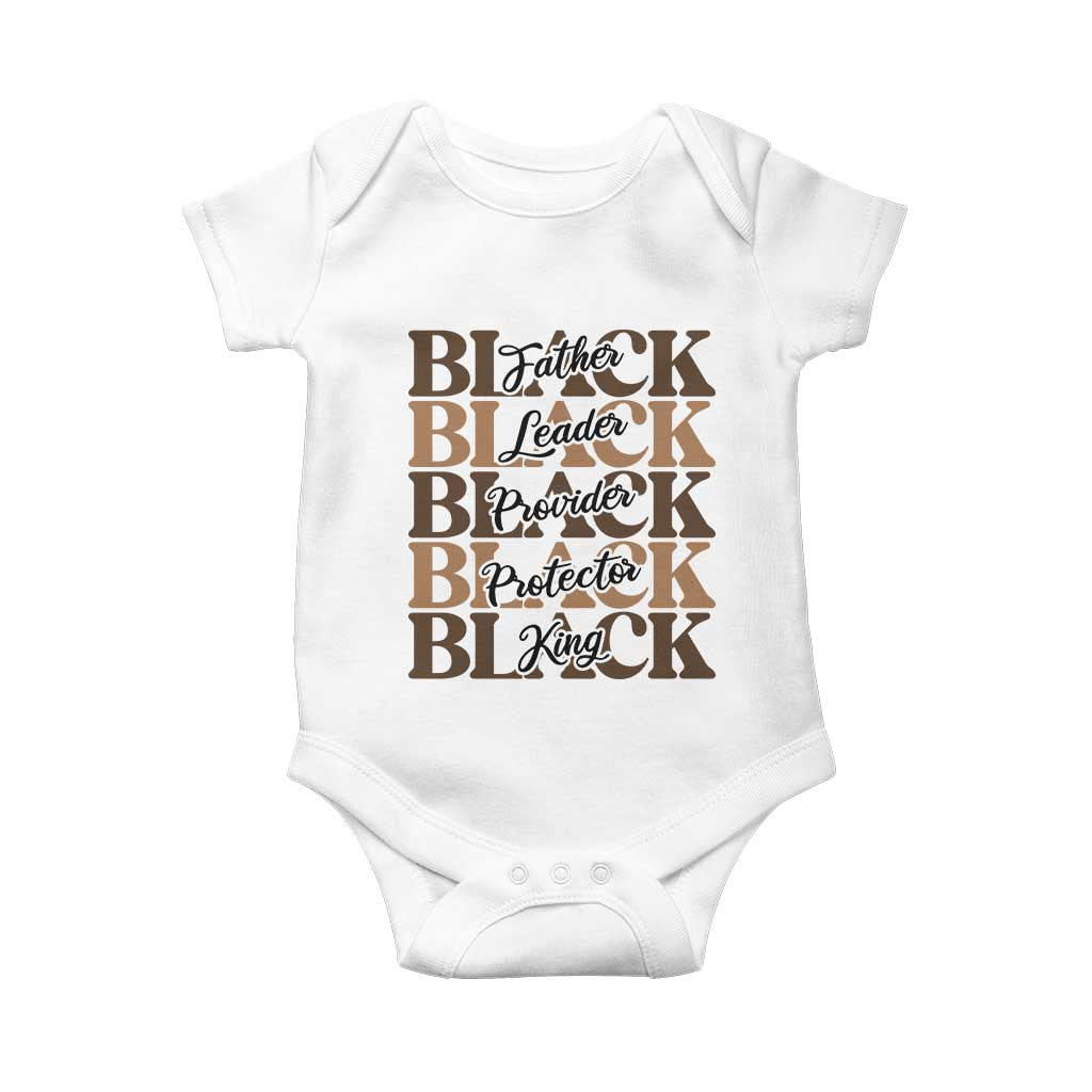 Father Leader Provider Protector King Baby Onesie Proud Black Dad Gift