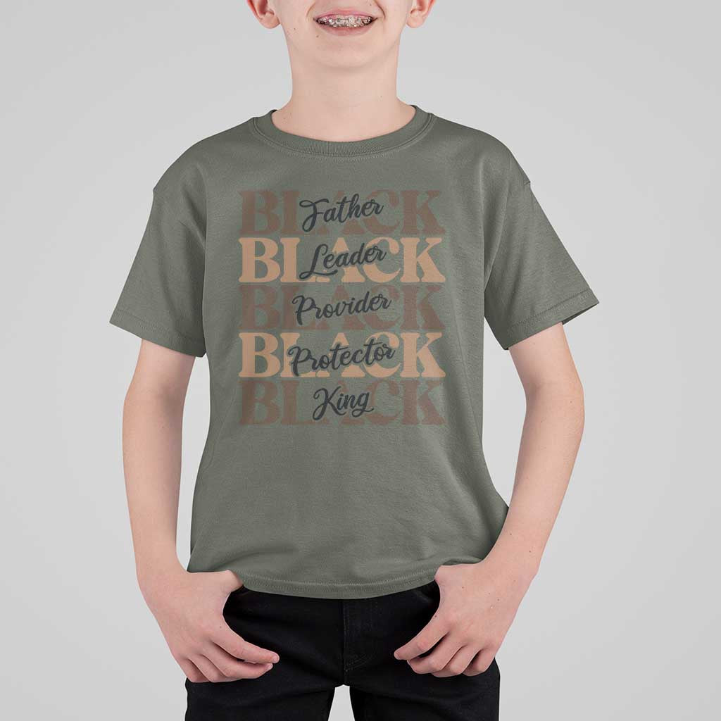 Father Leader Provider Protector King T Shirt For Kid Proud Black Dad Gift