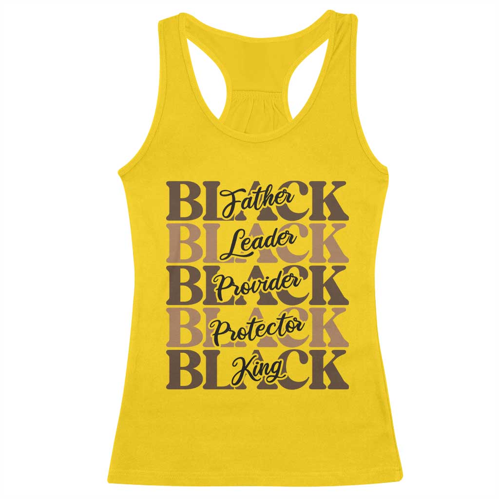 Father Leader Provider Protector King Racerback Tank Top Proud Black Dad Gift