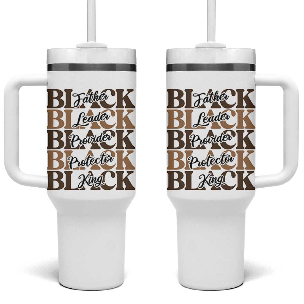 Father Leader Provider Protector King Tumbler With Handle Proud Black Dad Gift