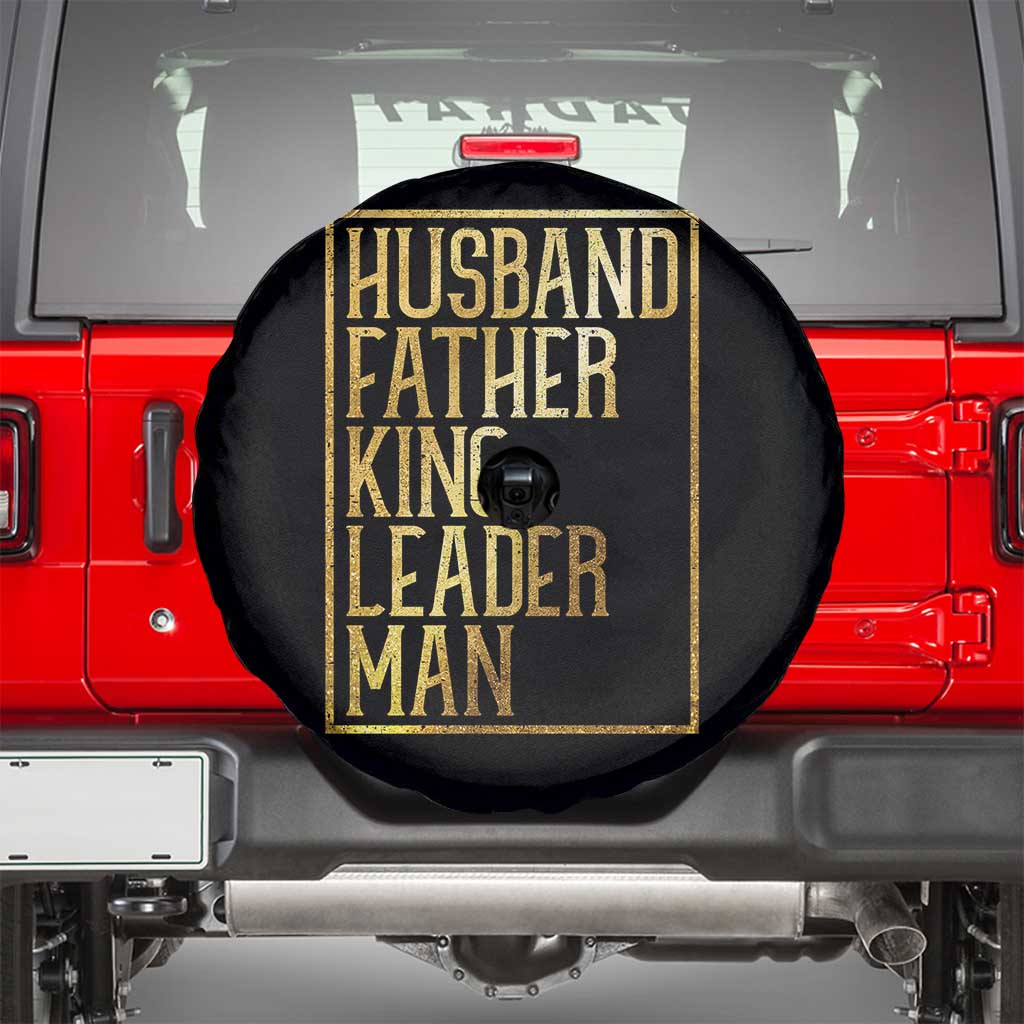 Husband Father King Leader Man Spare Tire Cover Proud Black Dad Gift