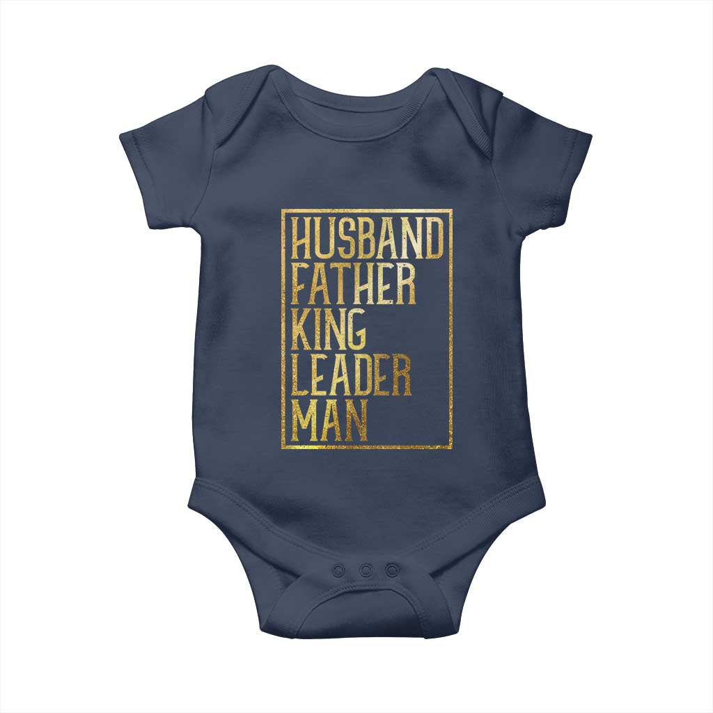 Husband Father King Leader Man Baby Onesie Proud Black Dad Gift