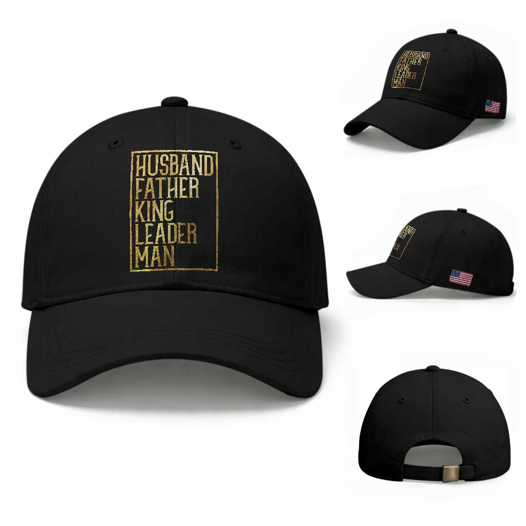Husband Father King Leader Man Baseball Cap Proud Black Dad Gift