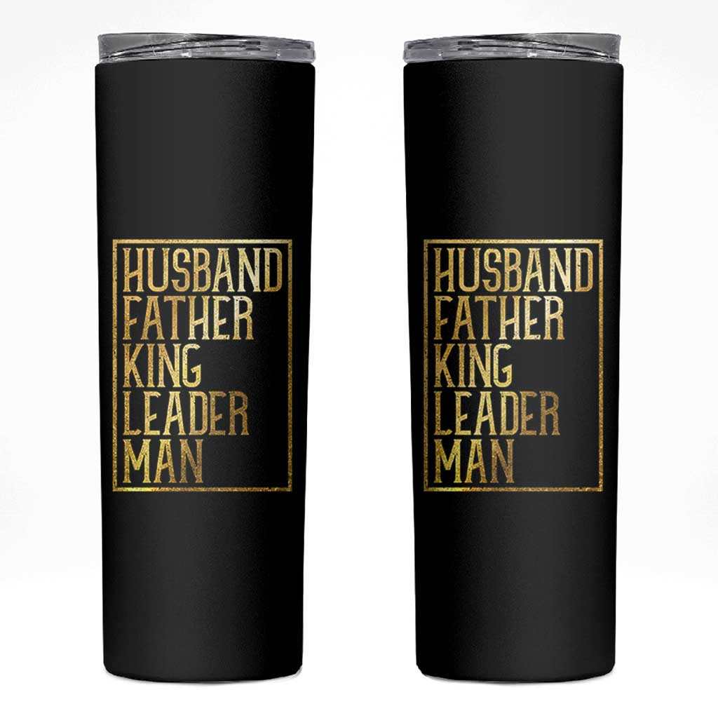 Husband Father King Leader Man Skinny Tumbler Proud Black Dad Gift