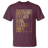 Husband Father King Leader Man T Shirt Proud Black Dad Gift