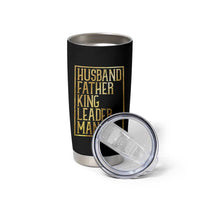 Husband Father King Leader Man Tumbler Cup Proud Black Dad Gift