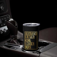 Husband Father King Leader Man Tumbler Cup Proud Black Dad Gift
