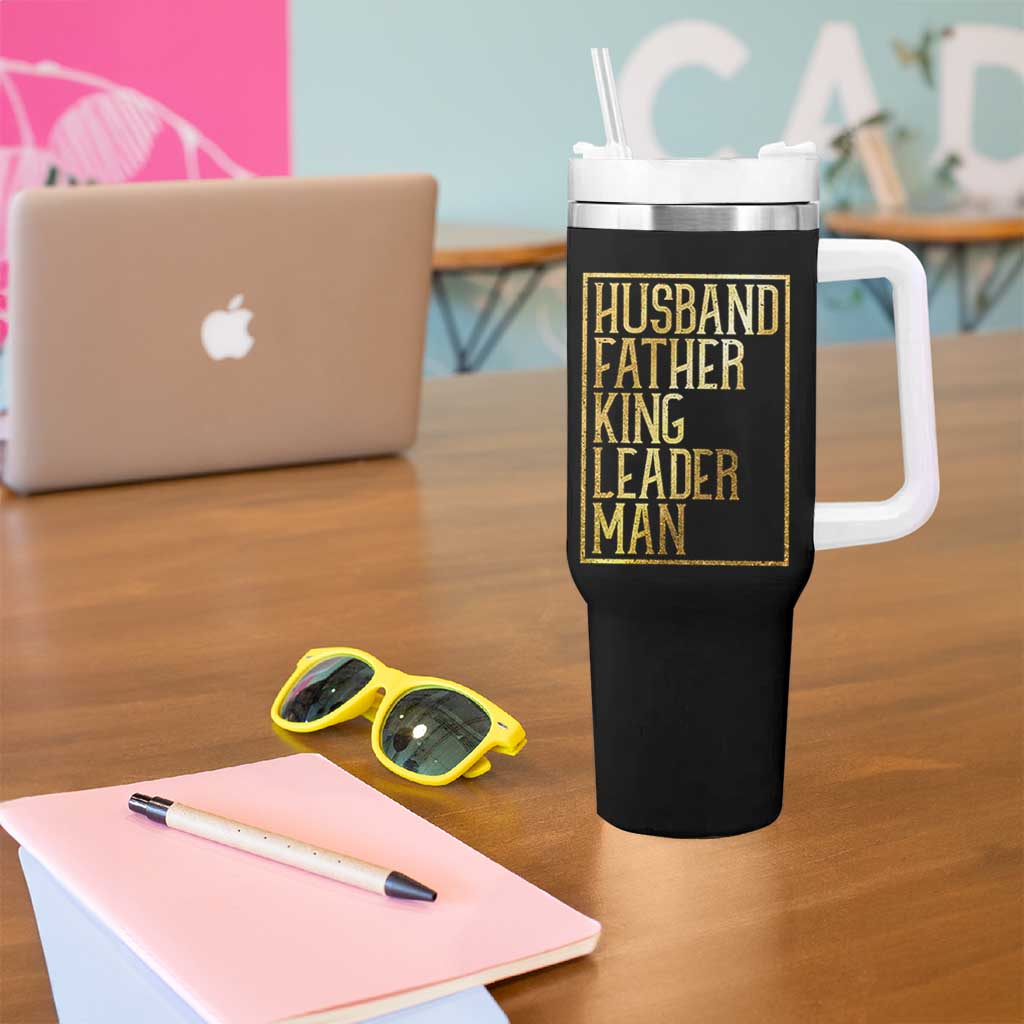 Husband Father King Leader Man Tumbler With Handle Proud Black Dad Gift