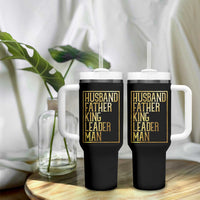 Husband Father King Leader Man Tumbler With Handle Proud Black Dad Gift
