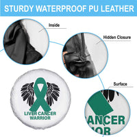 Liver Cancer Angel Warrior Wings Spare Tire Cover Green Ribbon Awareness Support Gift