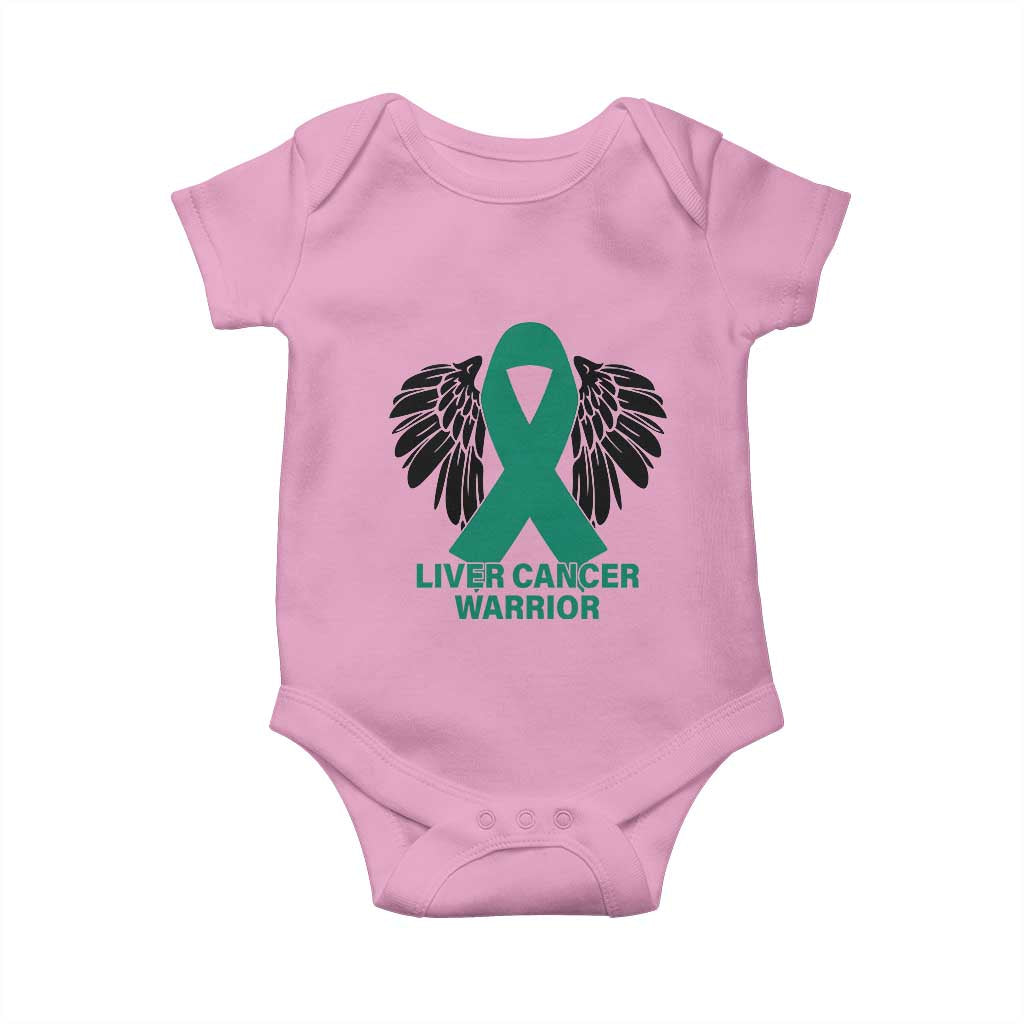 Liver Cancer Angel Warrior Wings Baby Onesie Green Ribbon Awareness Support Gift