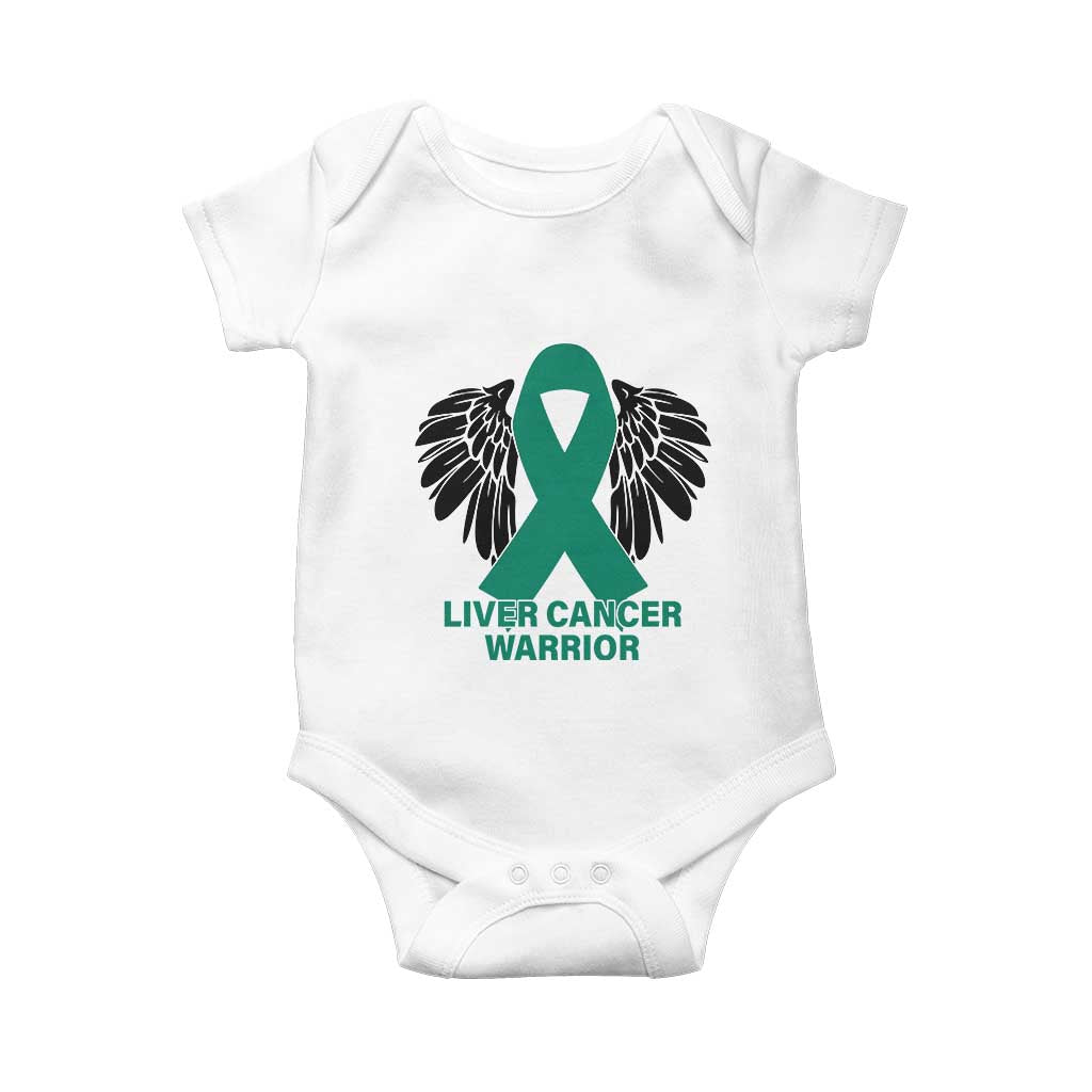 Liver Cancer Angel Warrior Wings Baby Onesie Green Ribbon Awareness Support Gift