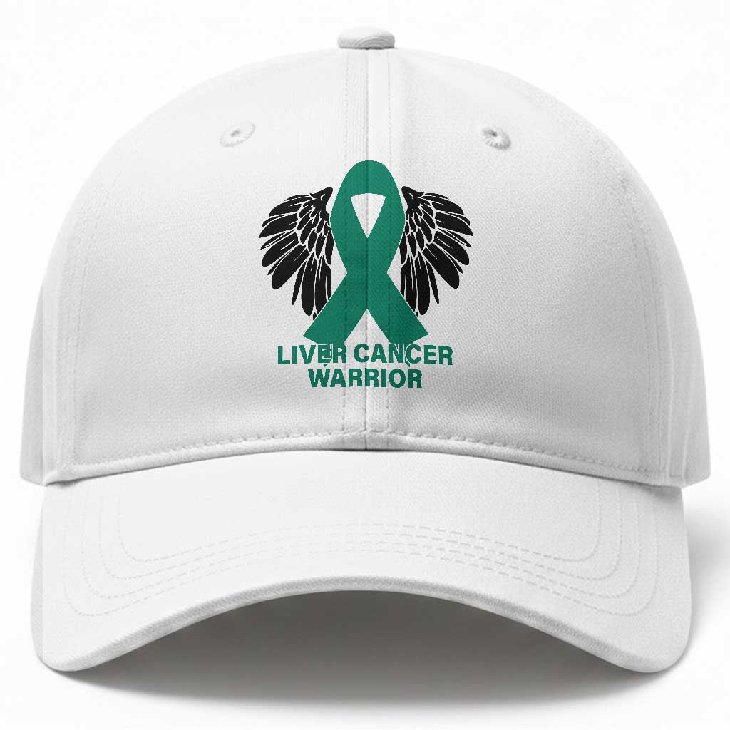 Liver Cancer Angel Warrior Wings Baseball Cap Green Ribbon Awareness Support Gift