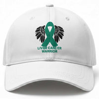 Liver Cancer Angel Warrior Wings Baseball Cap Green Ribbon Awareness Support Gift