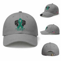 Liver Cancer Angel Warrior Wings Baseball Cap Green Ribbon Awareness Support Gift