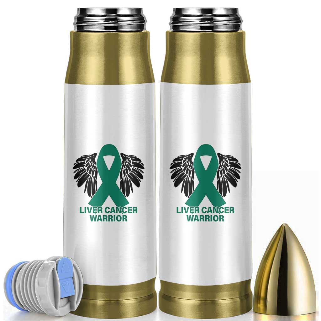 Liver Cancer Angel Warrior Wings Bullet Tumbler Green Ribbon Awareness Support Gift