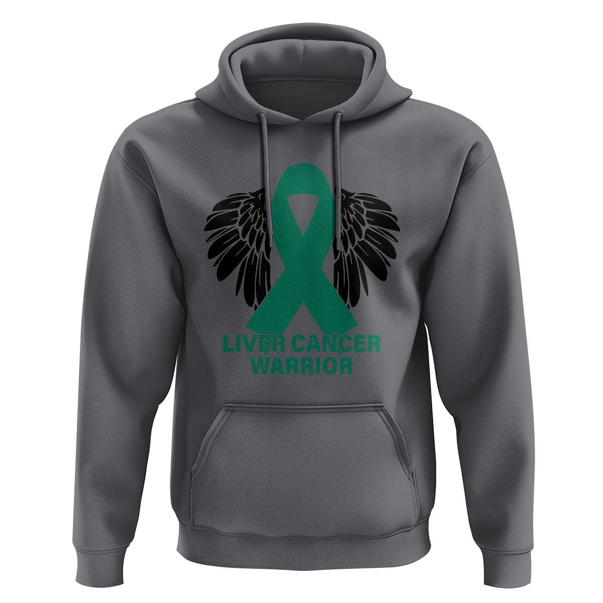 Liver Cancer Angel Warrior Wings Hoodie Green Ribbon Awareness Support Gift