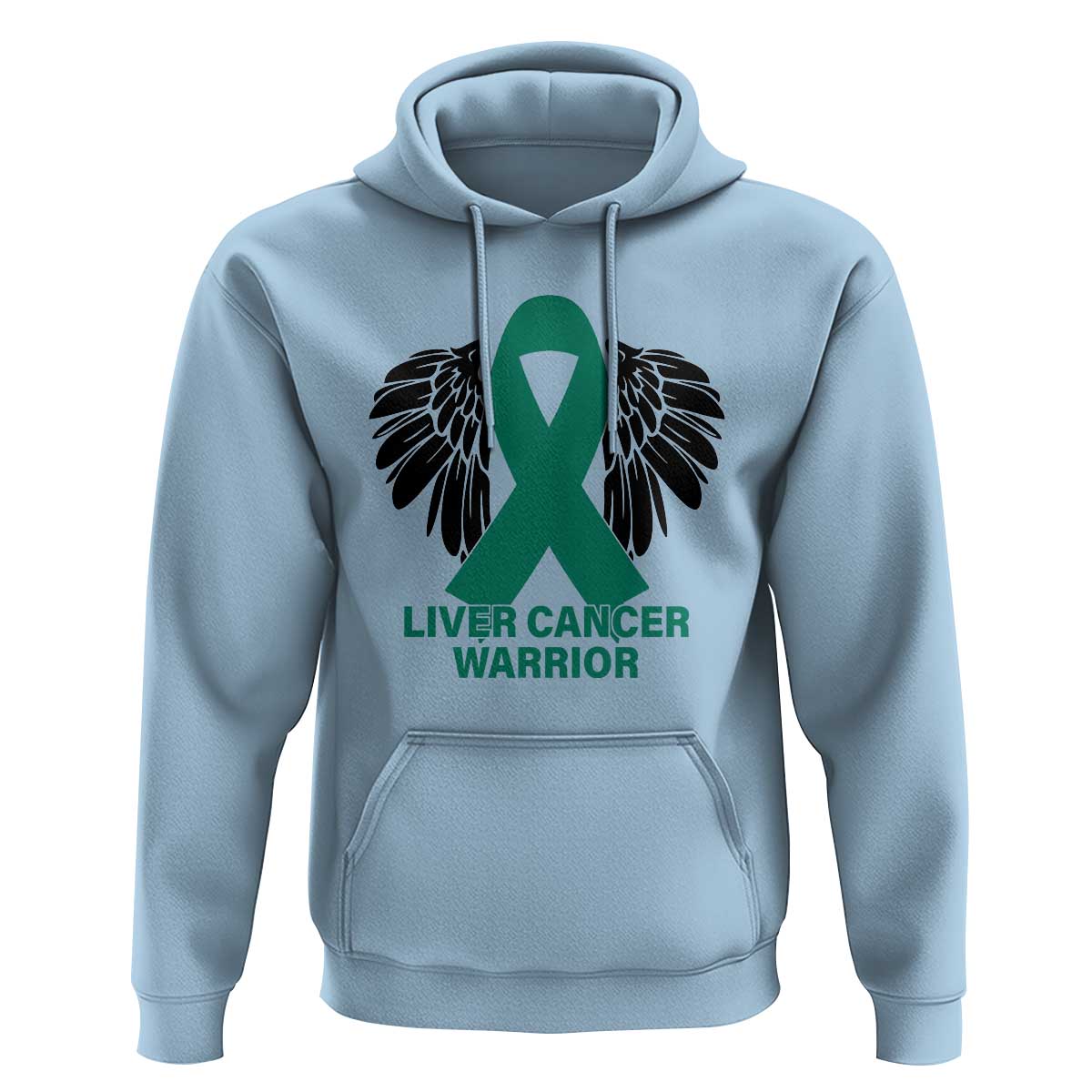 Liver Cancer Angel Warrior Wings Hoodie Green Ribbon Awareness Support Gift