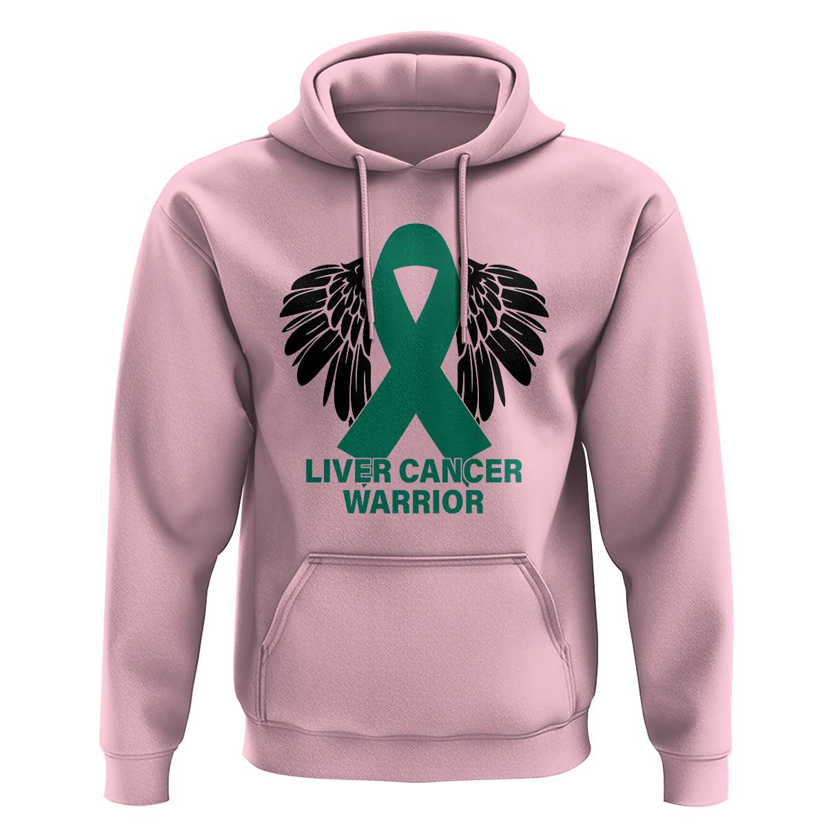 Liver Cancer Angel Warrior Wings Hoodie Green Ribbon Awareness Support Gift