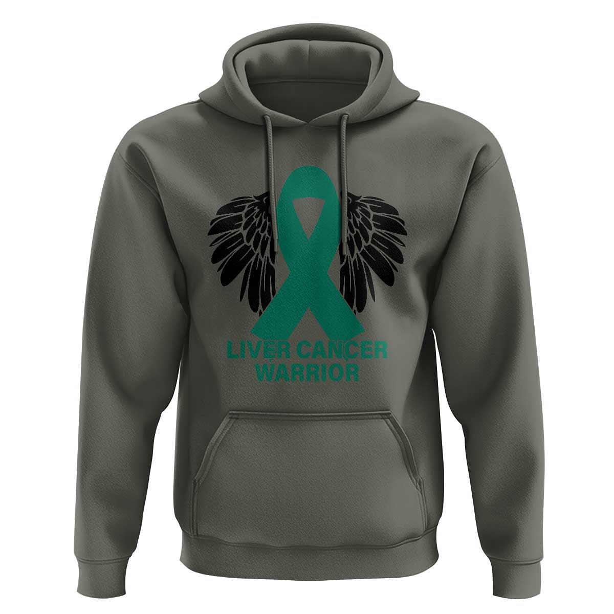 Liver Cancer Angel Warrior Wings Hoodie Green Ribbon Awareness Support Gift
