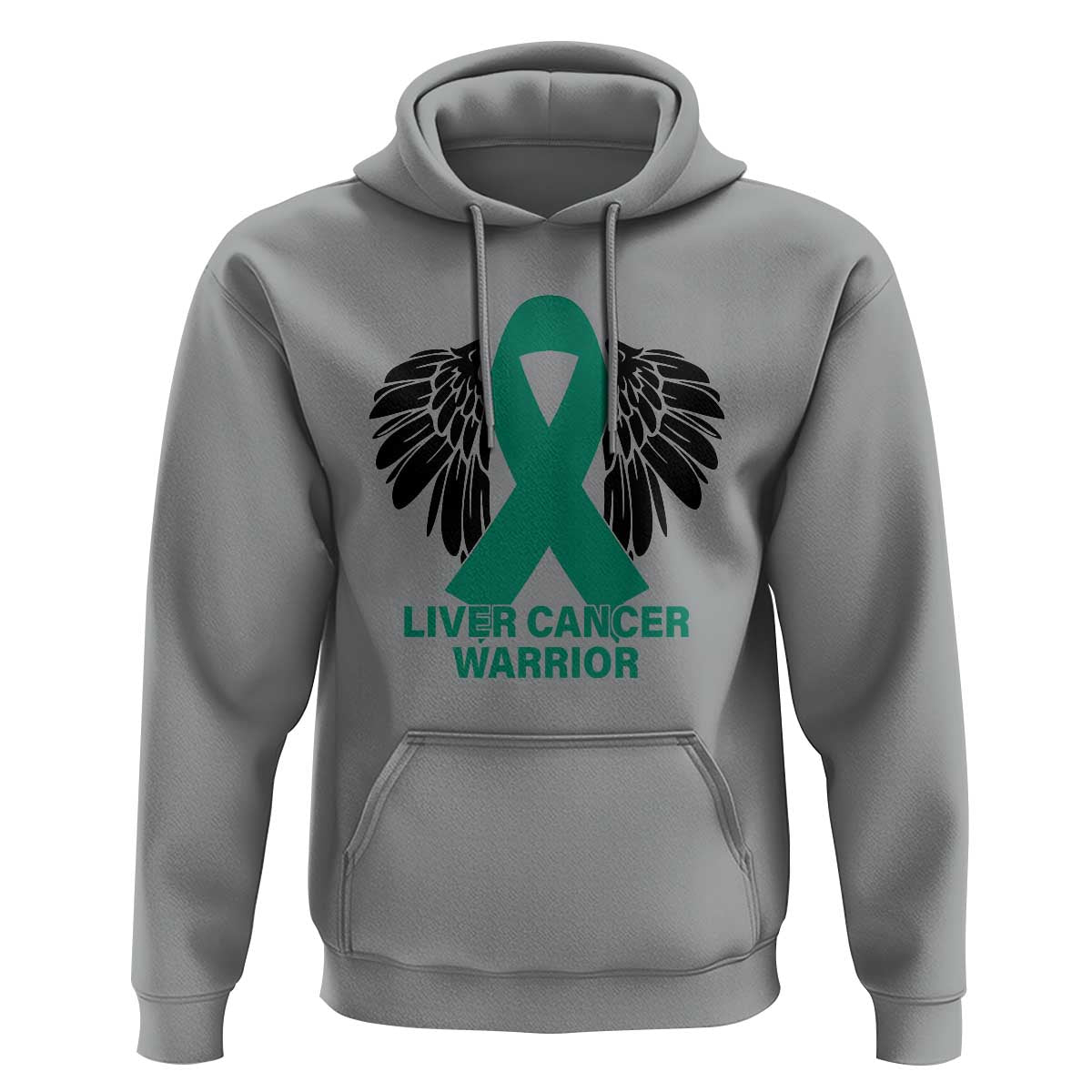 Liver Cancer Angel Warrior Wings Hoodie Green Ribbon Awareness Support Gift