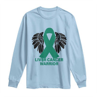 Liver Cancer Angel Warrior Wings Long Sleeve Shirt Green Ribbon Awareness Support Gift