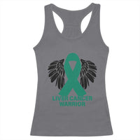 Liver Cancer Angel Warrior Wings Racerback Tank Top Green Ribbon Awareness Support Gift