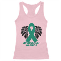 Liver Cancer Angel Warrior Wings Racerback Tank Top Green Ribbon Awareness Support Gift