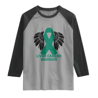Liver Cancer Angel Warrior Wings Raglan Shirt Green Ribbon Awareness Support Gift