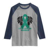 Liver Cancer Angel Warrior Wings Raglan Shirt Green Ribbon Awareness Support Gift