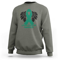 Liver Cancer Angel Warrior Wings Sweatshirt Green Ribbon Awareness Support Gift