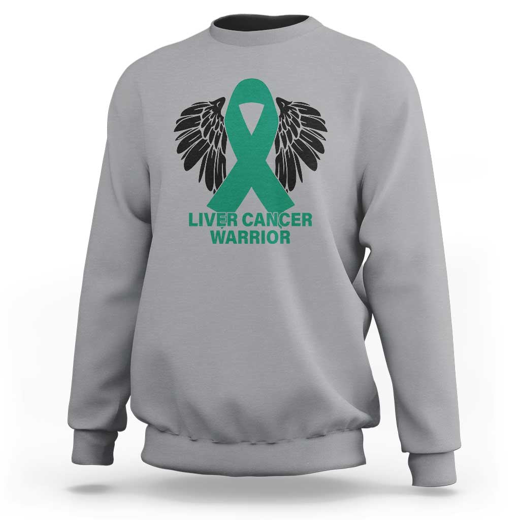 Liver Cancer Angel Warrior Wings Sweatshirt Green Ribbon Awareness Support Gift