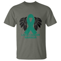 Liver Cancer Angel Warrior Wings T Shirt Green Ribbon Awareness Support Gift